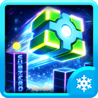 Cube character jumping over pillars in Geometry Dash Subzero 3D